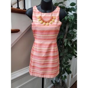 Christie Brooks Girls Orange Polyester Sleeveless Round Neck Knee Length Dress M